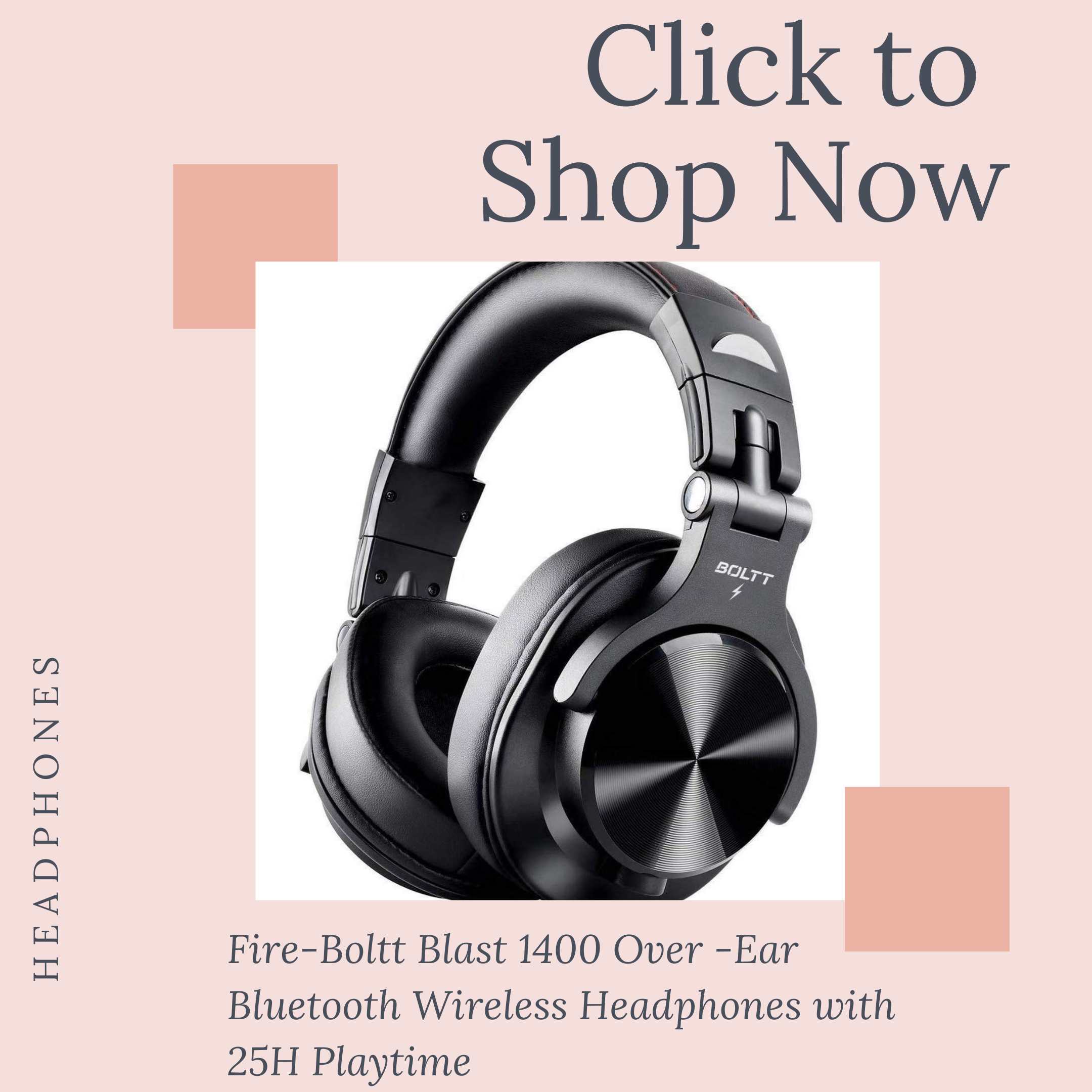 Boltt Blast 1400 Over -Ear Bluetooth Wireless Headphones with 25H Playtime